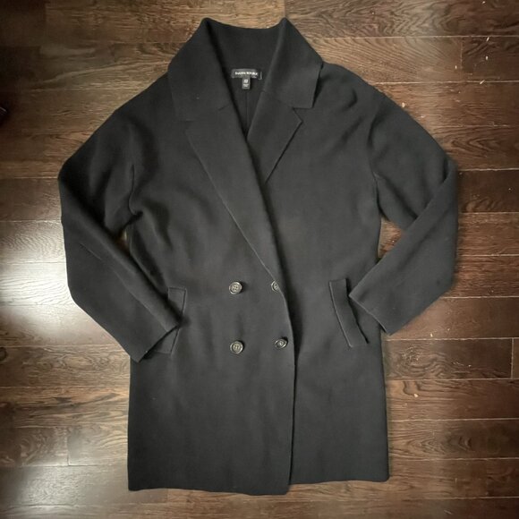 Banana Republic Black Knit Cotton Blend Sweater Coat Jacket-XXS - Picture 11 of 13